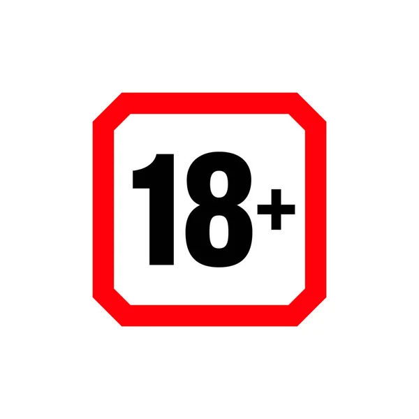 18 yaş sınırlaması işareti. Simge sadece 18 artı, sansürlü. 18 yaş altı içki yasağı etiketi, sadece yetişkinler için. Vektör simgesi.