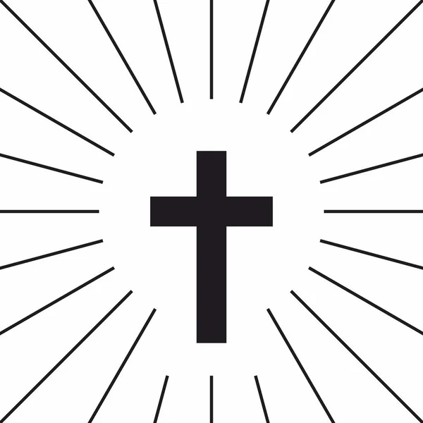 Krzyż Jest Symbolem Religii Chrześcijańskiej Abstrakcyjna Ikona Prawosławnego Katolickiego Krzyża — Wektor stockowy