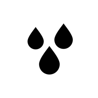 İkon düşürür. Nem ve sıvı sembol. Bir damla su, yağ ya da yağmur. Düşen su ve yağış tasviri. Beyaz arkaplanda izole vektör illüstrasyonu.