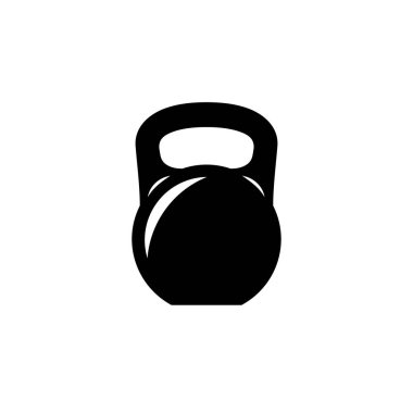 Kettlebell ikonu. Spor ağırlığı piktogramı. Kettlebell kaldırma sembolü. Beyaz arkaplanda izole vektör illüstrasyonu.