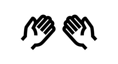 El ikonu. Avuç içi görüntülerini incele. İnsan eli. Beyaz arkaplanda izole vektör illüstrasyonu.