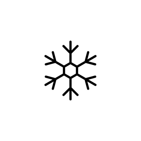 Snowflake Icon New Year Christmas Attribute Weather Element Symbol Cold — Stock Vector