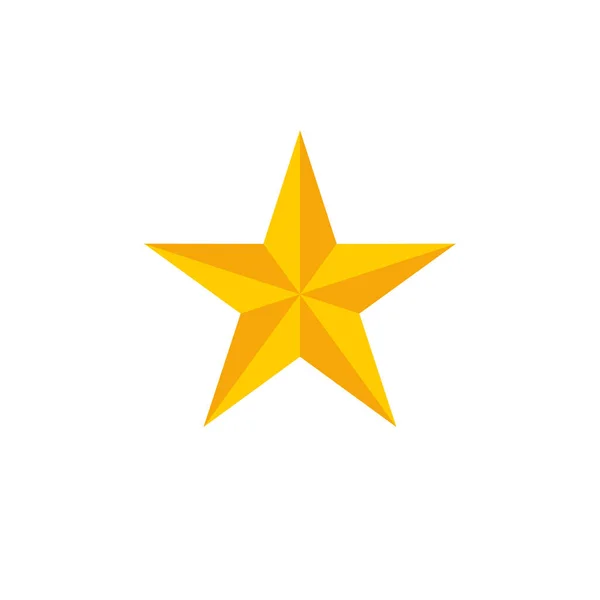 Volymatisk Guldstjärna Femuddig Stjärna Kvalitets Och Bedömningssymbol Isolerad Vektor Illustration — Stock vektor