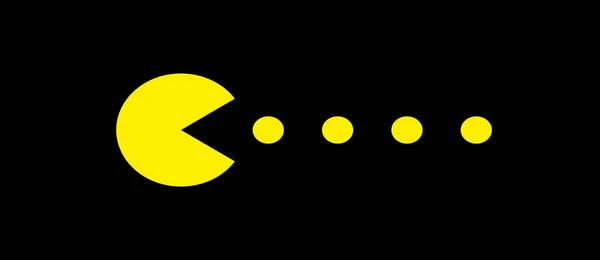 Pac Man Ikon Szimbólum Japán Játék Pac Man Elszigetelt Vektor — Stock Vector