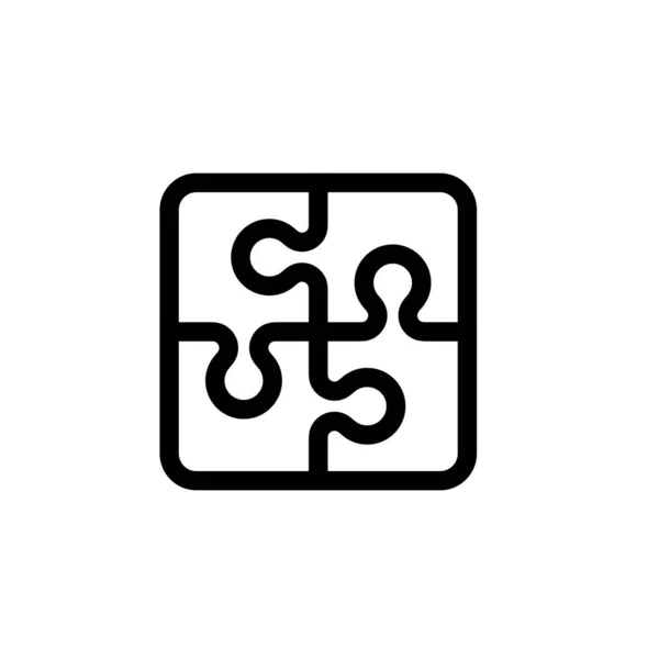 Icône Puzzle Quatre Pièces Puzzle Illustration Vectorielle Isolée Sur Fond — Image vectorielle