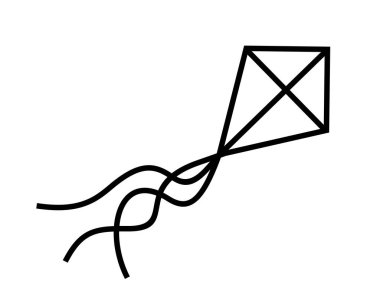 Uçurtma. Uçak görüntüsü. Beyaz arkaplanda izole vektör illüstrasyonu.