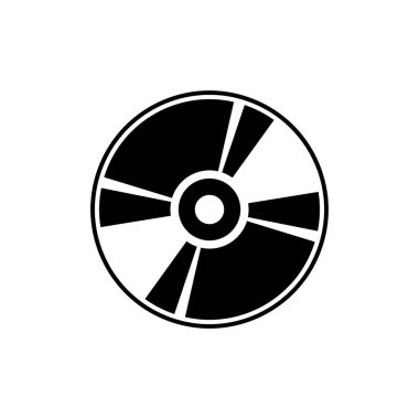 CD disk simgesi. Disk resmini küçült. Bilgi kaydetmek için DVD diski. Beyaz arkaplanda izole vektör illüstrasyonu.