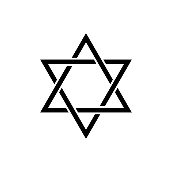 Dávid Csillaga Hatágú Csillag Hexagram Salamon Király Pecsétje Izrael Szimbóluma — Stock Vector