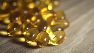 Vitaminler. Balık yağı tabletleri. yakın plan.