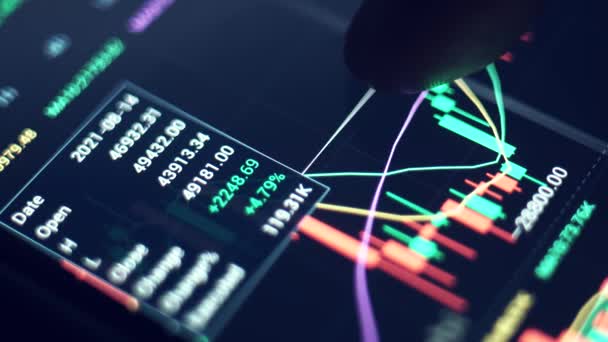 Macro Plan Hands Toque Pantalla Del Teléfono Inteligente Para Comprobar — Vídeo de stock