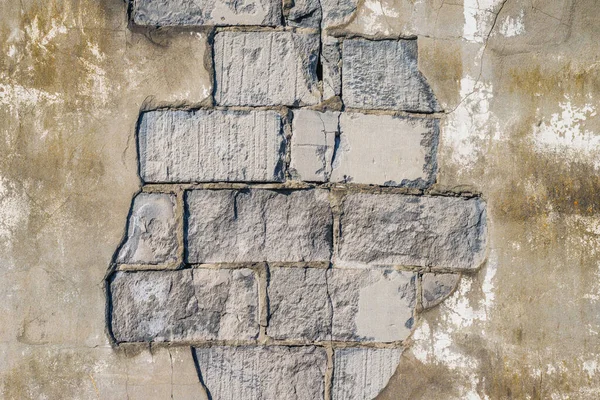 Concrete Blocks Wall Falling Plaster — Stock Photo, Image