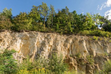 Baltow, Swietokrzyskie bölgesinde bulunan kireçtaşı kayalığı ve kuyruğu, Polonya