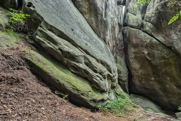 Massive Rock Tors Przadki Nature Reserve Podkarpackie Province Polonia — Foto de Stock