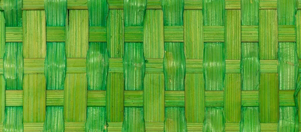 Grünes Bambusgewebe Handgemachtes Korbflechten Korbflechten Gewebter Bambuskorb — Stockfoto