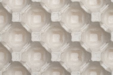 Yumurta tepsisi dokusu, düz görünüm. Yumurtalar için biyolojik olarak çözünebilir malzeme paketleme.