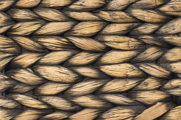 Κοντινό Πλάνο Της Ύφανσης Καλαθιού Από Ίνες Υάκινθου Νερού — Φωτογραφία Αρχείου