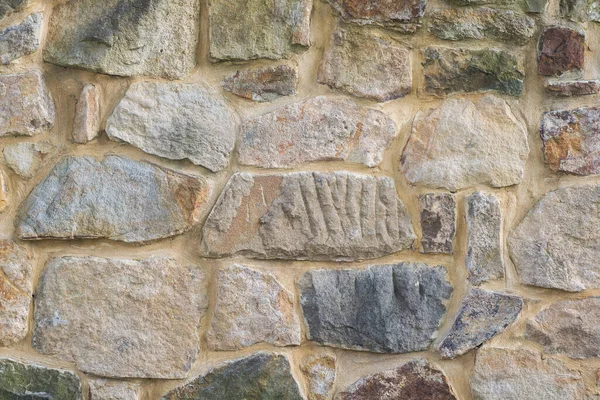 Old Castle Stone Wall Made Different Sized Stone Blocks — Stock Photo, Image