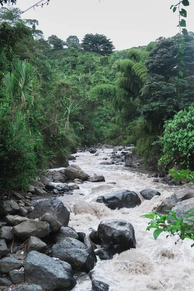 Pereira-Kolombiya yakınlarındaki insanların attığı atıkla kirlenmiş nehir. Otun nehrinin sularını kirleten çok kirli bir dere. Şiddetli yağmurlar nedeniyle dere yükseliyor.