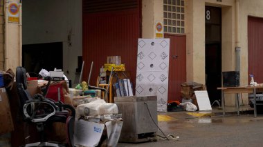 Arga Nehri 'ni sel bastı. Pamplona, Navarra, 11 Aralık 2021