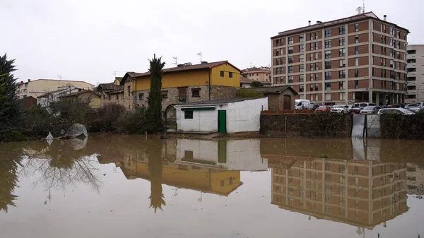 Rivière Noie Les Maisons Privées Les Inondations Les Maisons Résidentielles — Photo