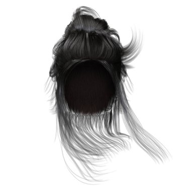 İzole edilmiş beyaz arkaplan üzerinde çağdaş Updo, 3d görüntüleme, 3d illüstrasyon