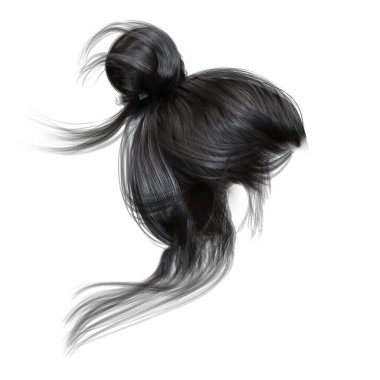 İzole edilmiş beyaz arkaplan üzerinde çağdaş Updo, 3d görüntüleme, 3d illüstrasyon