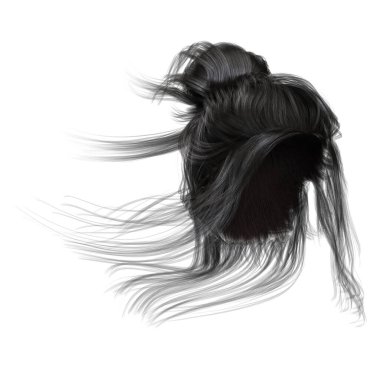 İzole edilmiş beyaz arkaplan üzerinde çağdaş Updo, 3d görüntüleme, 3d illüstrasyon