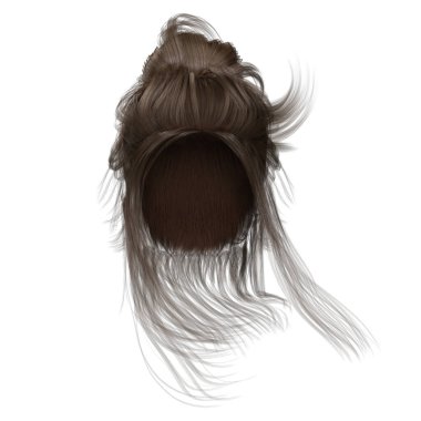 İzole edilmiş beyaz arkaplan üzerinde çağdaş Updo, 3d görüntüleme, 3d illüstrasyon
