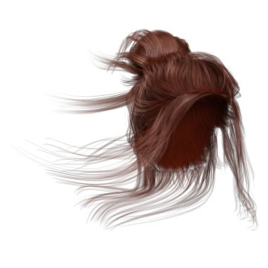 İzole edilmiş beyaz arkaplan üzerinde çağdaş Updo, 3d görüntüleme, 3d illüstrasyon