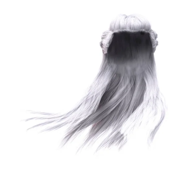 Рендеринг Иллюстрация Фантазии Длинные Волосы Изолированном Белом Фоне — стоковое фото