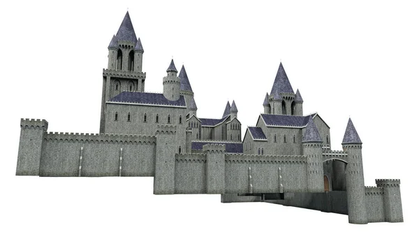 Castle Akademisi Fantezi Mimarisi Boyutlu Illüstrasyon Boyutlu Canlandırma — Stok fotoğraf