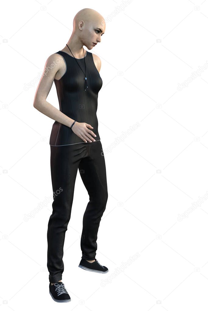 UF Caucasian lesbian woman, 3D Rendering, 3D Illustration