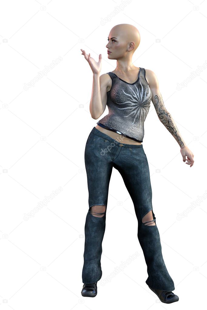 UF Caucasian lesbian woman, 3D Rendering, 3D Illustration