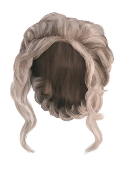 Фентезійне Середньовічне Волосся Ізольованому Білому Тлі Рендеринг Ілюстрація — стокове фото