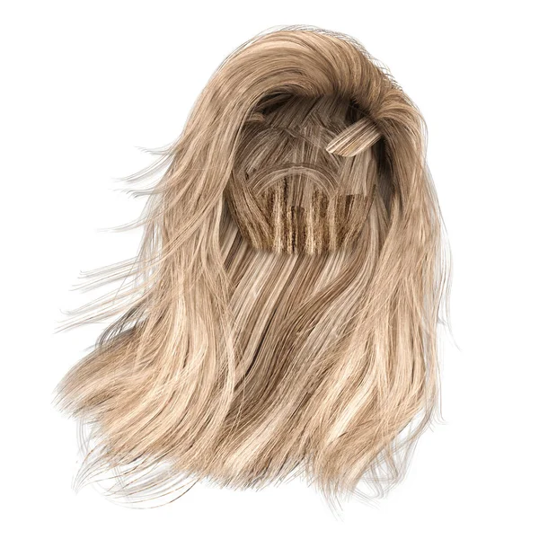 Render Illustration Fantasy Long Hair Isolated White Background — Stock Photo, Image