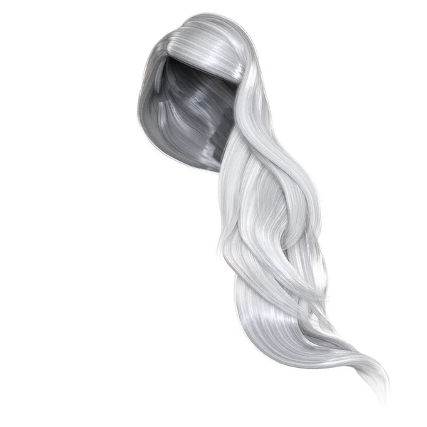 Render Illustration Fantasy Long Wavy Hair Isolated White Background — Stock Photo, Image