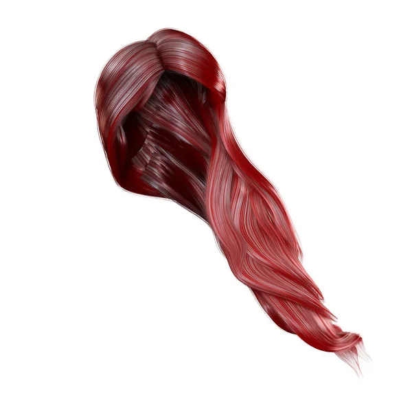 Render Illustration Fantasy Long Wavy Hair Isolated White Background — Stock Photo, Image