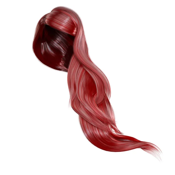 Renderização Ilustração Fantasia Cabelo Ondulado Longo Fundo Branco Isolado — Fotografia de Stock