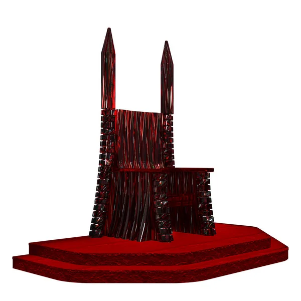Красный Стеклянный Трон Инсталляция Рендеринг — стоковое фото