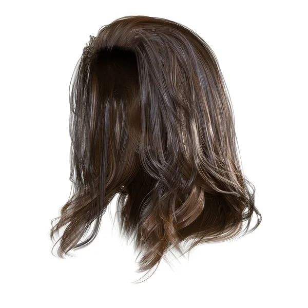 Render Ilustração Fantasia Cabelo Longo Fundo Branco Isolado — Fotografia de Stock