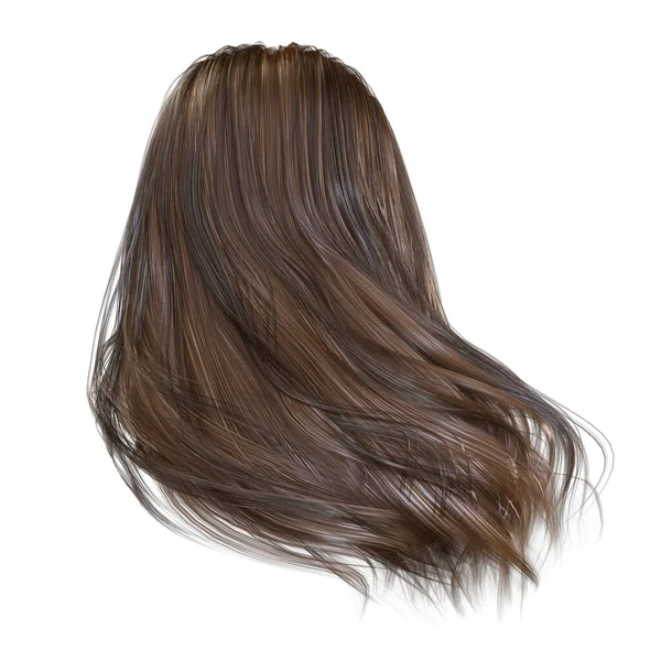 Render Ilustração Fantasia Cabelo Longo Fundo Branco Isolado — Fotografia de Stock