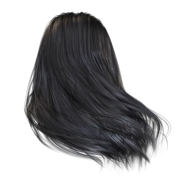 Рендеринг Иллюстрация Фантазии Длинные Волосы Изолированном Белом Фоне — стоковое фото