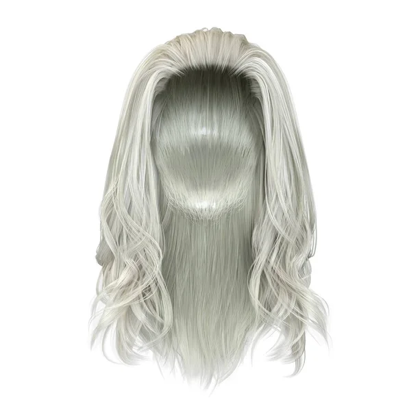 Render Ilustração Fantasia Cabelo Longo Fundo Branco Isolado — Fotografia de Stock