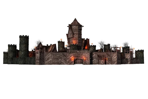 Castle Academy Fantasia Arquitetura Ilustração Renderização — Fotografia de Stock