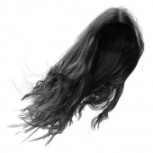 3D vykreslení, 3D ilustrace, fantazie dlouhé vlnité vlasy na izolovaném bílém pozadí