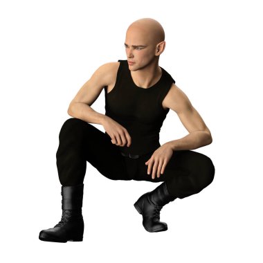 İzole Beyaz Arkaplan 'daki Genç Fae Erkek Kafkasyalı, 3D Görüntü Görüntüleme