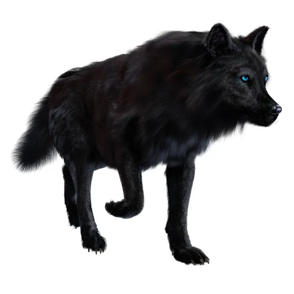 Жуткий Волк Изолированном Фоне Иллюстрация Рендеринг — стоковое фото
