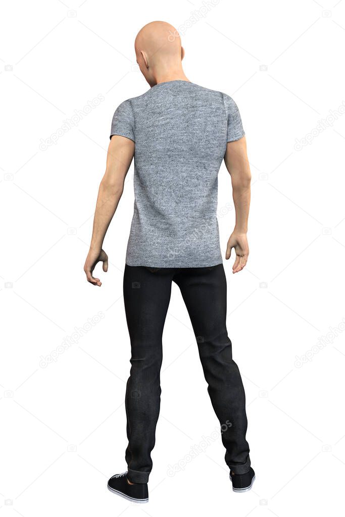 Contemporary urban teen boy, 3D rendering, 3D illustration