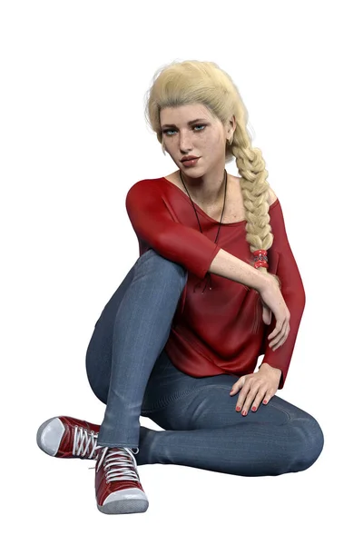 Urban Fantasy Contemporary Caucasian Teen Rendering Illustration — Stock Photo, Image