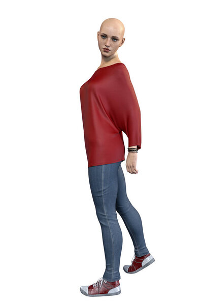 Современная кавказская фантазия, 3D рендеринг, 3D иллюстрация